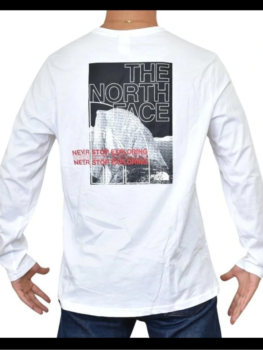 The North Face White Long Sleeve Back Graphic Tee